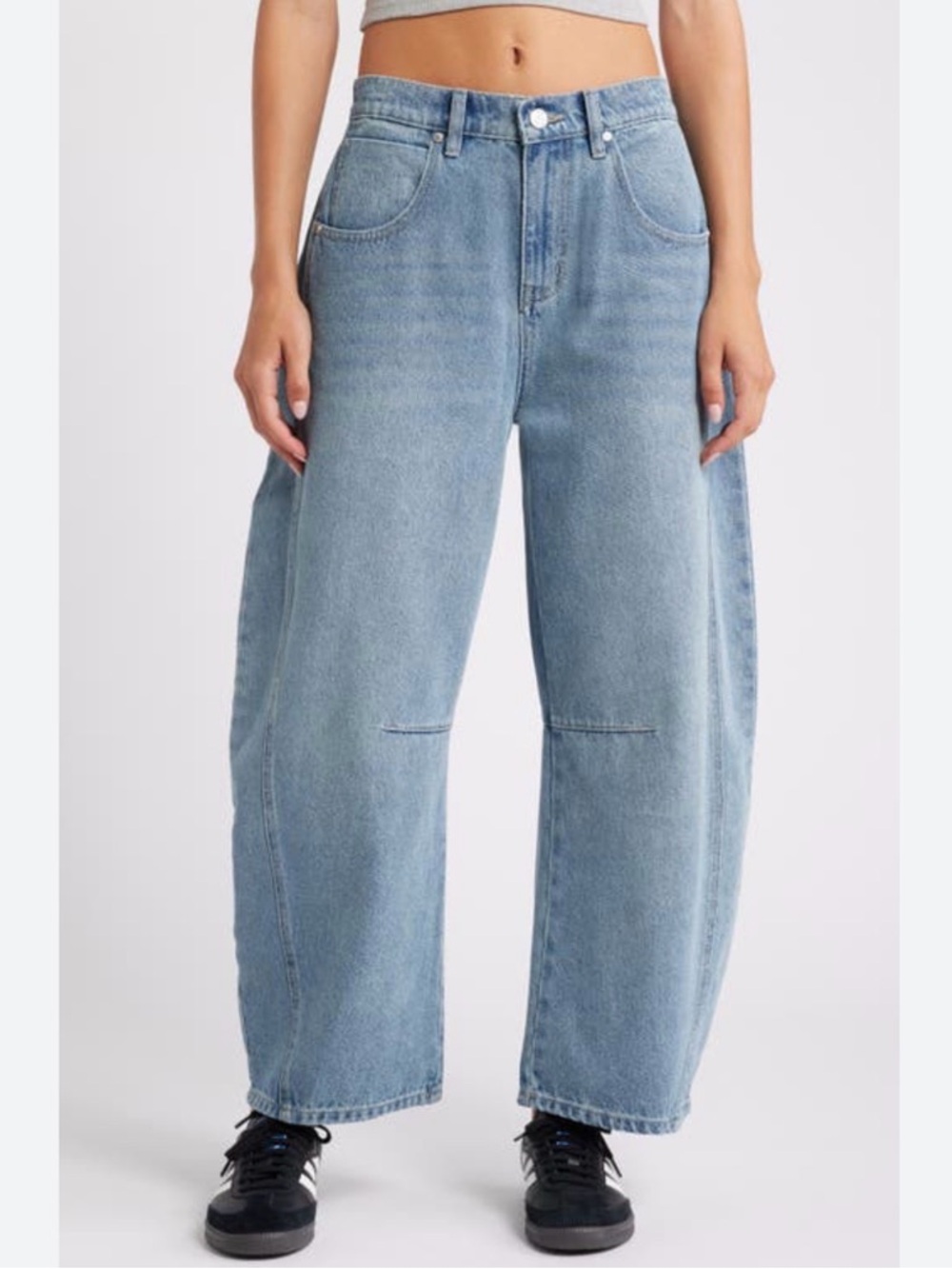 PTCL ETHIKAL Brand 100%recycled, cotton barrel jeans High-Rise Light Blue  26